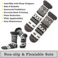 thumbnail image 3 of Men Sherpa Lined Slipper Socks, Vintage Ethnic Geometric Knit Non Slip Gripper Winter Warm Sock, 3 of 5