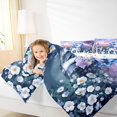 thumbnail image 4 of Manfei Cartoon Unicorn Animal Bedding Sets Twin with Comforter for Kids Girls, Rustic Floral Comforter Sets, Colorful Stars Reversible, 2pcs, 4 of 8