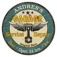 thumbnail image 1 of ANDRES'S Garage 14" Round Metal Sign Man Cave Home Wall Decor 100140027244, 1 of 1