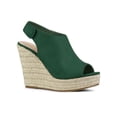 thumbnail image 1 of BLISSFUL STEP Sandales Compensées à Plateforme Espadrilles pour Femmes Vert Émeraude 6, 1 of 7