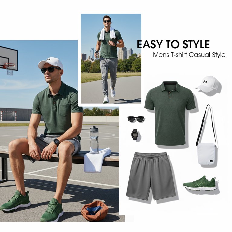 GIRUNS Men's Casual Cotton Polo Shirt photo 8