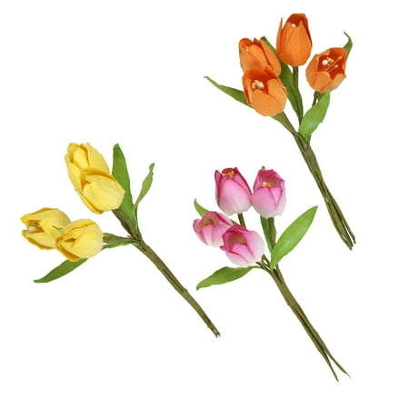 UPC: 0195158648140 | Pink  Orange & Yellow Tulip Paper Flowers by Recollections™  24ct.