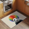 thumbnail image 3 of Funny Panda 2'x3' Washable Rug, Rainbow Abstract Animals Non-Slip Soft Doormat Area Rugs for Entrance Bathroom Bedsides, StainResistant Carpet for Kitchen Bedroom, Entryway Floor Mat, 3 of 9