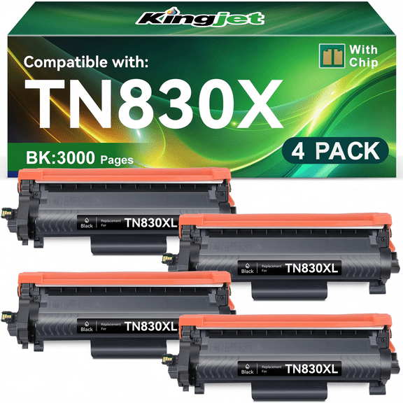 TN830XL Toner Cartridge for Brother TN830 Toner for Brother TN830XL Black High Yield (4 Black)