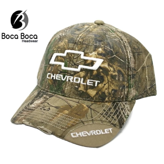 Hat - Chevrolet RealTree Edge Camouflage Ball Cap Distressed Bill FREE SHIPPING