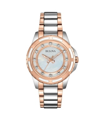 Women's Diamond 98P134 Silver Stainless-Steel Quartz Dress Watch