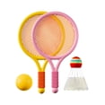 thumbnail image 2 of DYNWAVECA Children's Badminton Tennis Set Badminton Racket Interactive Toy Children's Tennis Racket for Boys Indoor Outdoor Beginners Players Pink Yellow, 2 of 10