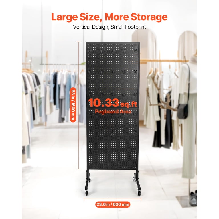 Kffkff Standing Pegboard Display, 23.6x63 In With 30 Hooks photo 2