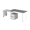 thumbnail image 4 of Rotating L-Shape Desk - Modern Computer Workstation, Multi-Positional, Alloy Steel Frame, Grey Finish, 4 of 10