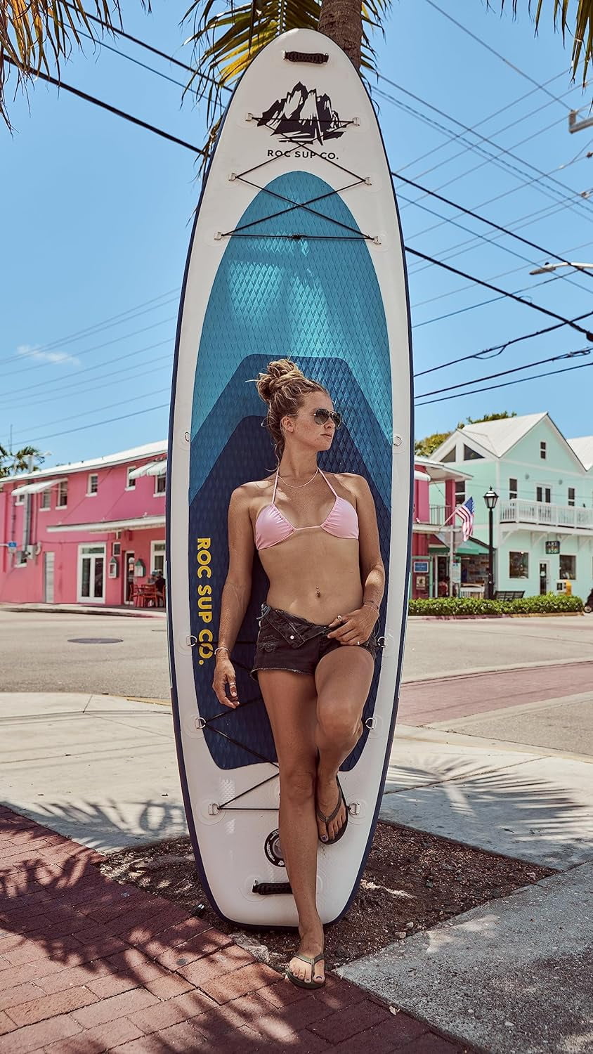 ROC Outdoors Inflatable Stand Up Paddle Boards 10 ft 6 in with Kayak Seat & Premium Accessories