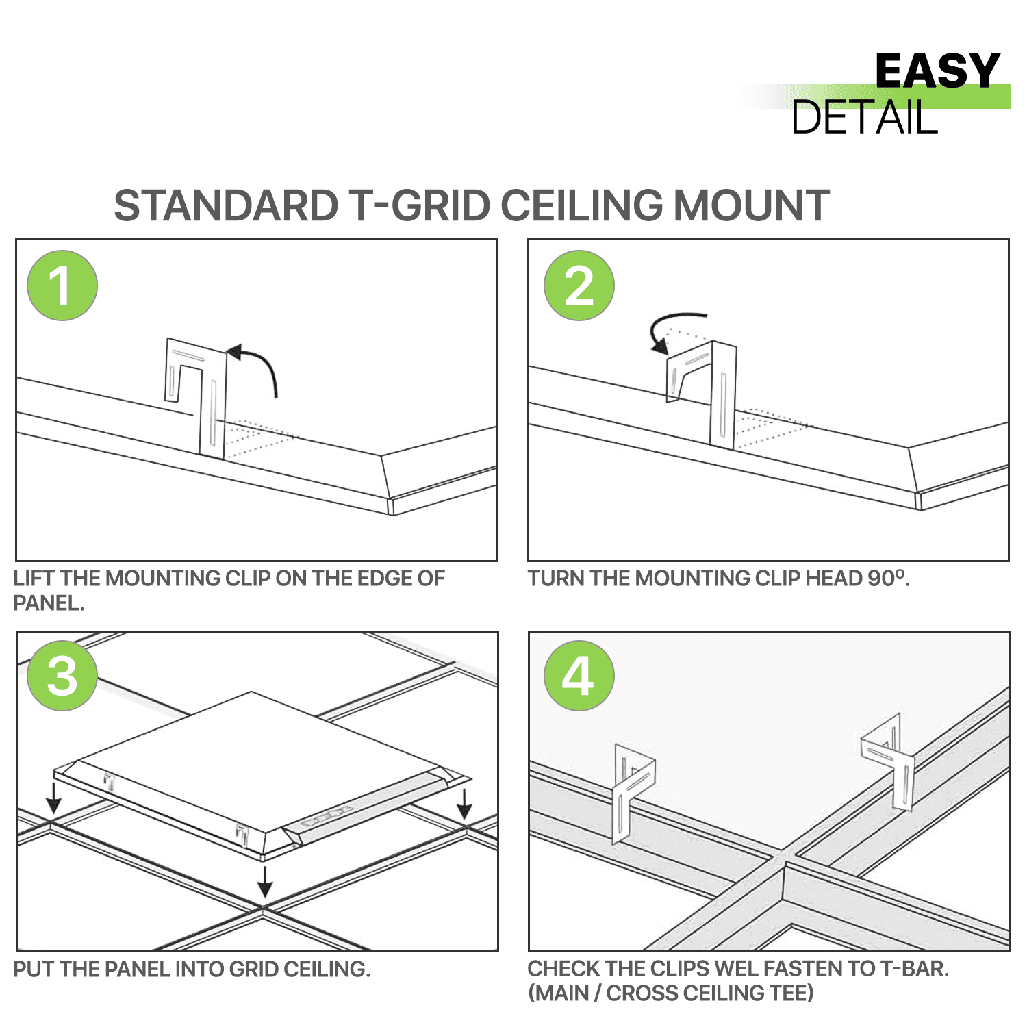 Magshion 2 Piece 1x4 LED Flat Panel Light, 3 Color Selectable - LED Panel Light Dimmable Drop Ceiling Troffer Fixture, 4000LM,110LM/W