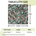 thumbnail image 2 of Green Brown Camo Irregular Shapes Pattern Square Fitted Tablecloth with Elastic Edge,Square Table Cover,Washable Elastic Table Cover for Home Kitchen Party Decor 34"x34", 2 of 6