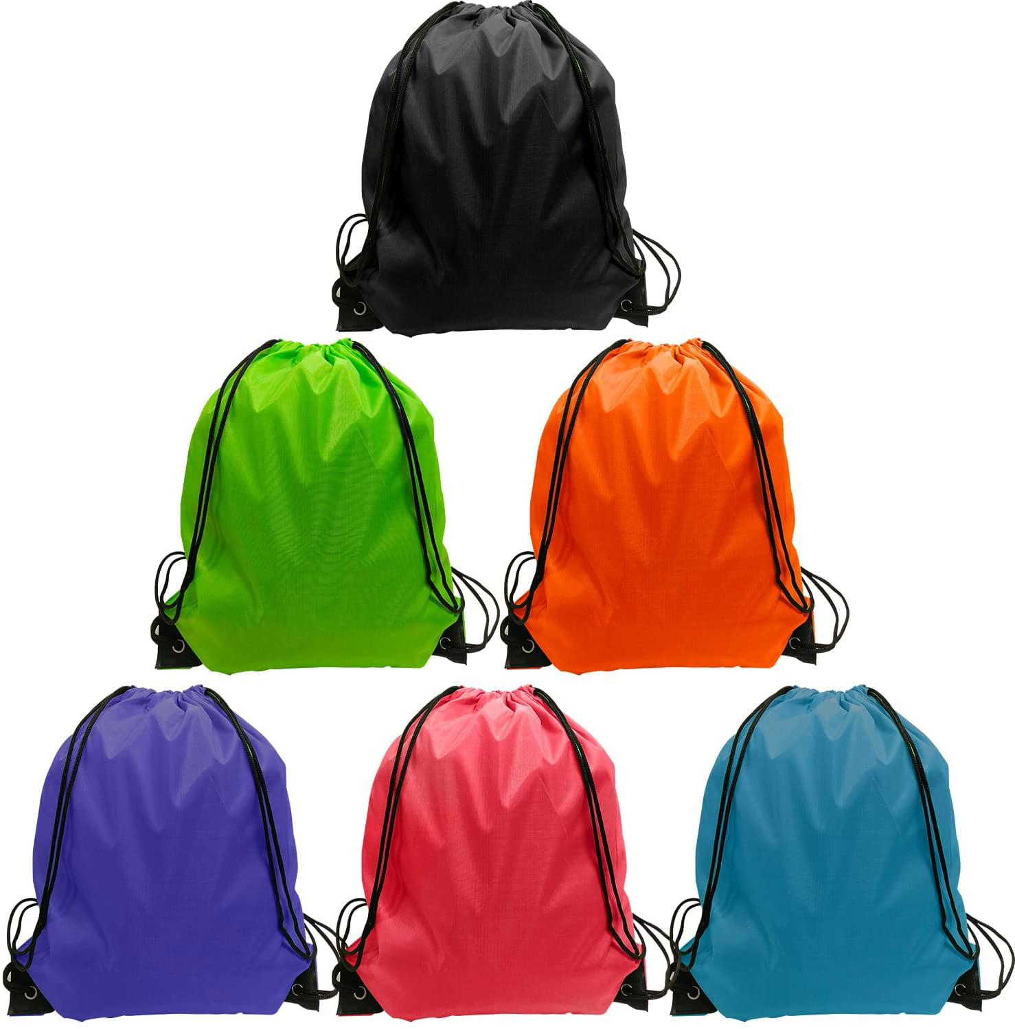 24 pcs, 6 Color Drawsting Bags Backpack Bulk Cinch Bag Draw String Sport Bag 6 Color 