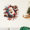 thumbnail image 5 of Christmas 3D Wall Stickers, Cartoon Cute Elk Santa Breaking Through Wall Design, Removable Window Clings, Holiday Party Home Decorations -1Pcs, 5 of 6