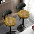 thumbnail image 3 of ZIATUBLE Sunflower Wooden Bar Stool Cushion Slipcovers Soft Stool Cushion Covers Set 2 Pack Seat Cover for Vanity Stool Easy to Clean Dust Protective Cover 14-16 Inch Home Decor, 3 of 6