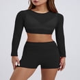 thumbnail image 3 of Ensemble de Plage Élégant pour Femmes Crop Top en Maille Transparente + Shorts, 3 of 9