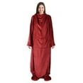 thumbnail image 5 of Catalonia Wearable TV Blanket with Sleeves Arms & Feet pockets for Adult Micro Plush Fleece Large Wrap Throw Robe 73" x 53", 5 of 7