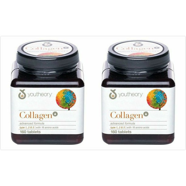 Youtheory Collagen Advanced Formula Type 1,2 & 3, 160 Tablets