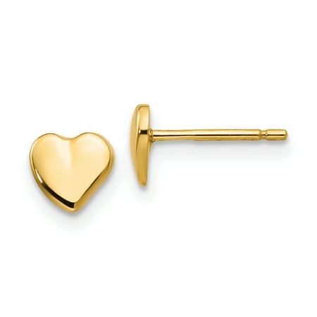14k Yellow Gold Heart Post Stud Earrings Ball Button Love Gifts For Women For Her