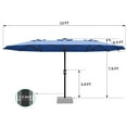 thumbnail image 2 of Extra Large 13ft Double-Sided Patio Umbrella - Heavy Duty Waterproof & Windproof Outdoor Market Umbrella - Rectangular Canopy with Easy Crank - No Base Included, 2 of 9