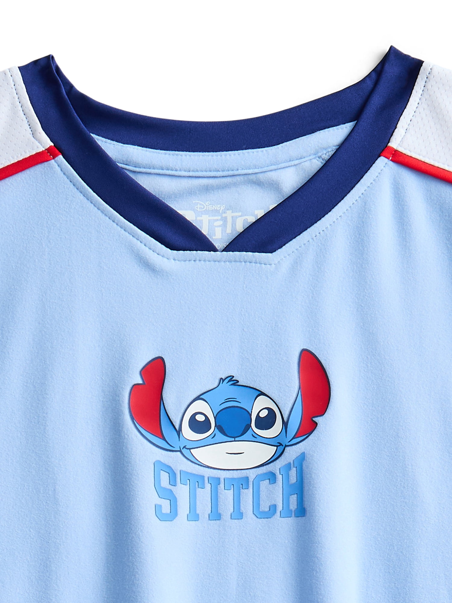 Stitch Girls Active V-Neck Graphic Jersey with Short Sleeves, Sizes 4-12