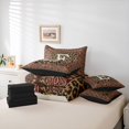 thumbnail image 6 of jejeloiu Ancient Damask Jacquard 7pcs Bedding Comforter Set,First Letter E Queen Bedding Sets For Leopard Lover Reversible, 6 of 8