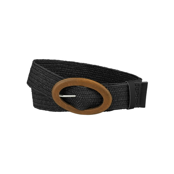 DARING DIVA Elastic Waist Belts for Women Belts Wide Stretch Woven Belt Black