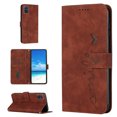 thumbnail image 1 of For Samsung A51 Case 5G Wallet Cover, PU Leather Kickstand Credit Card Pocket Slots Wrist Strap Magnetic Folio Heart Patterned Embossed Flip Cover for Samsung Galaxy A51 5G,Brown, 1 of 11