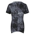 thumbnail image 4 of Ayolanni Irregular Women's Tops Gray Short Sleeve V-Neck Plus Size Tie Dye Pullover Blouses Teens Shirts 2x, 4 of 7