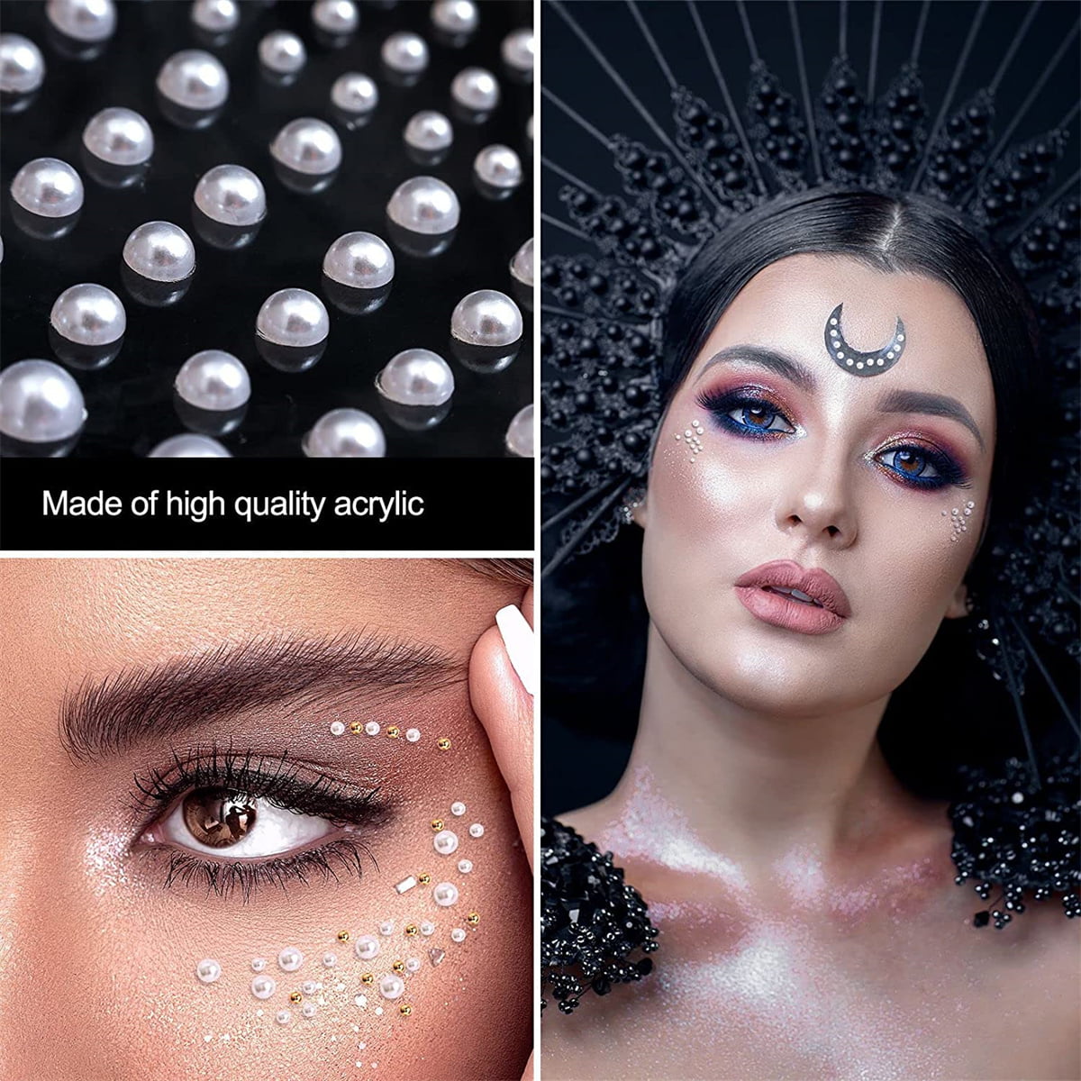 Face Gems Eye Jewels Rhinestones Gems Crystals Pearls Stickers for Face  Makeup Euphoria Hair Body Rhinestones Gems Jewels for Eyes Stickers Stick  on Ladies Proms Decorations 