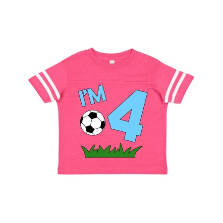 

Inktastic I m Four! Fourth Birthday Soccer Gift Toddler Boy or Toddler Girl T-Shirt