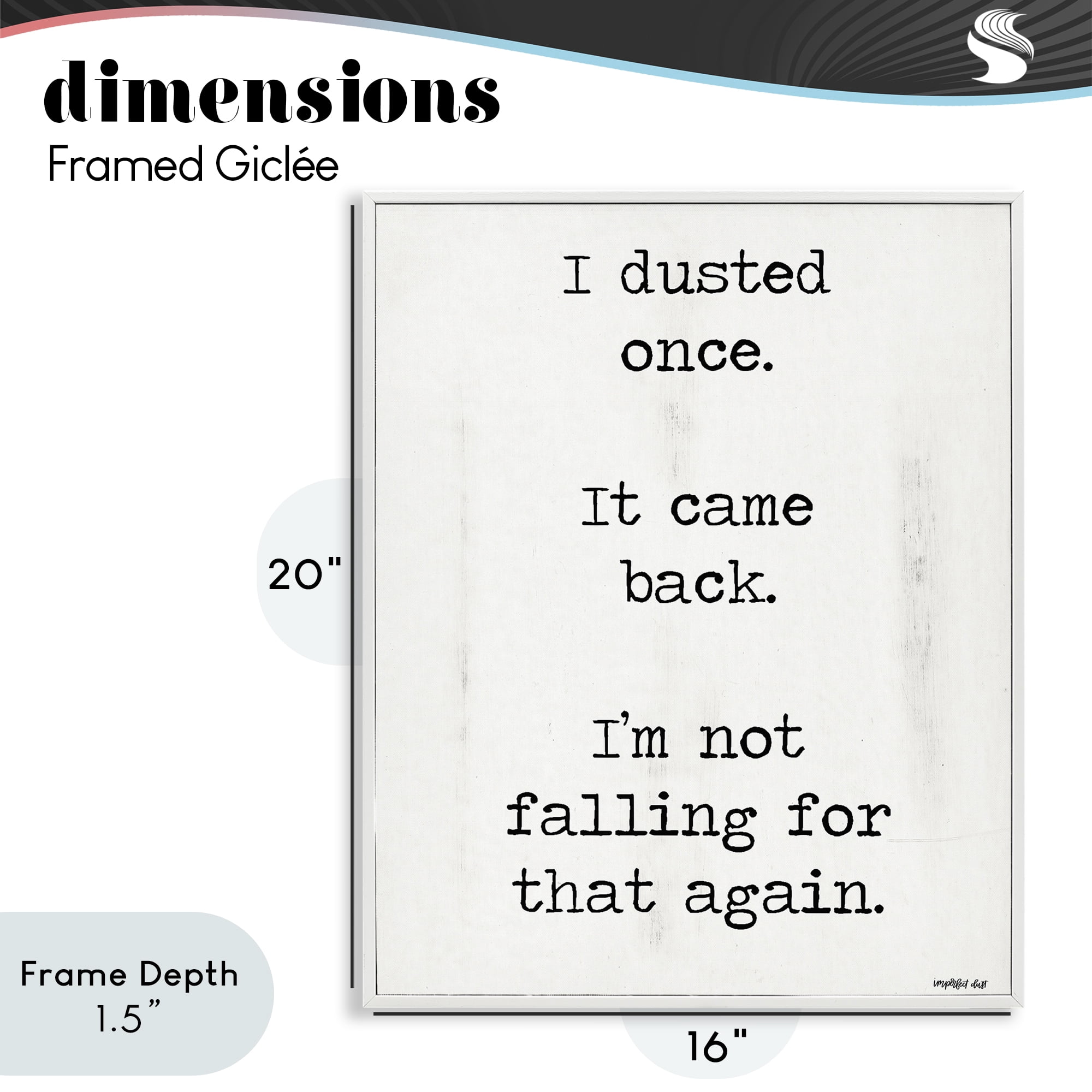Stupell Industries Dusted Once It Came Back White Framed Giclee Art, design by Imperfect Dust