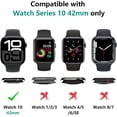 thumbnail image 3 of 5 Piezas Funda con Protector Pantalla Compatible con Apple Watch Series 11/Series 10 42mm, PC Carcasa HD Cristal Templado Protector Ultra-Thin Anti-Rasguños, Claro, Negro, Verde, Plata, Rosa, 3 of 12