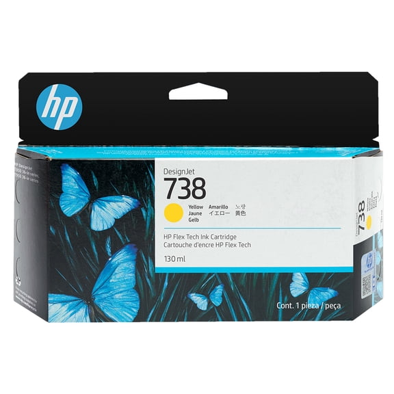 HP 738 DesignJet Ink Cartridge - 130ml, Yellow