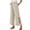 White, variant on Womens Mid Rise Elastic Waist Wide Leg Trousers Flowing Fringe Plus Size Casual Pants for Women Size S