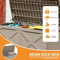 thumbnail image 4 of Uforic 120 Gallon Outdoor Waterproof Resin Deck Box, Weatherproof Storage Bench with 660 lbs Capacity, Light Brown, 4 of 8