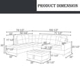 thumbnail image 6 of Momspeace Living Room Sectional Couch with Storage Ottoman, Modern PU Leather L-Shaped Sofa Couch Set - Blue, 6 of 6