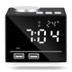 thumbnail image 2 of Radio despertador de 4.2 pulgadas con altavoz Bluetooth, doble reloj de alarma, puerto de carga USB, reproducción AUX TF Card, gran pantalla LED espejo regulable para dormitorio, cocina, escritorio. Levamdar  Regulaciones de EE. UU., 2 of 8