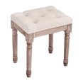 thumbnail image 1 of Vintage Ottoman Stool 47cm Upholstered Dressing & Vanity Stool Foot Rest Beige, 1 of 12