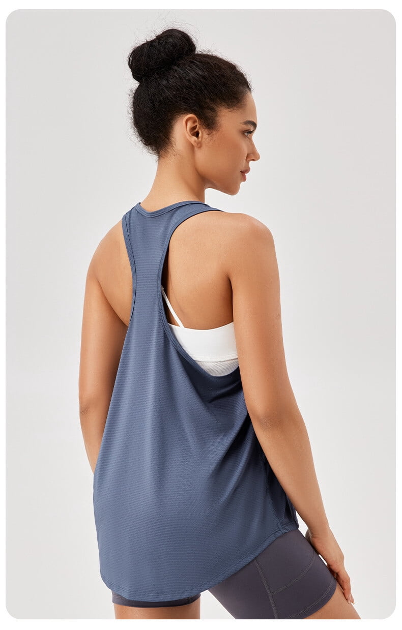 Women Loose Vest Quick Dry Breathable Sleeveless Sports Fitness Running Tops