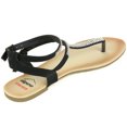 thumbnail image 3 of Alpine Swiss Womens Rhinestone T-Strap Sandals Ankle Strap Flat Summer Shoes, 3 of 6