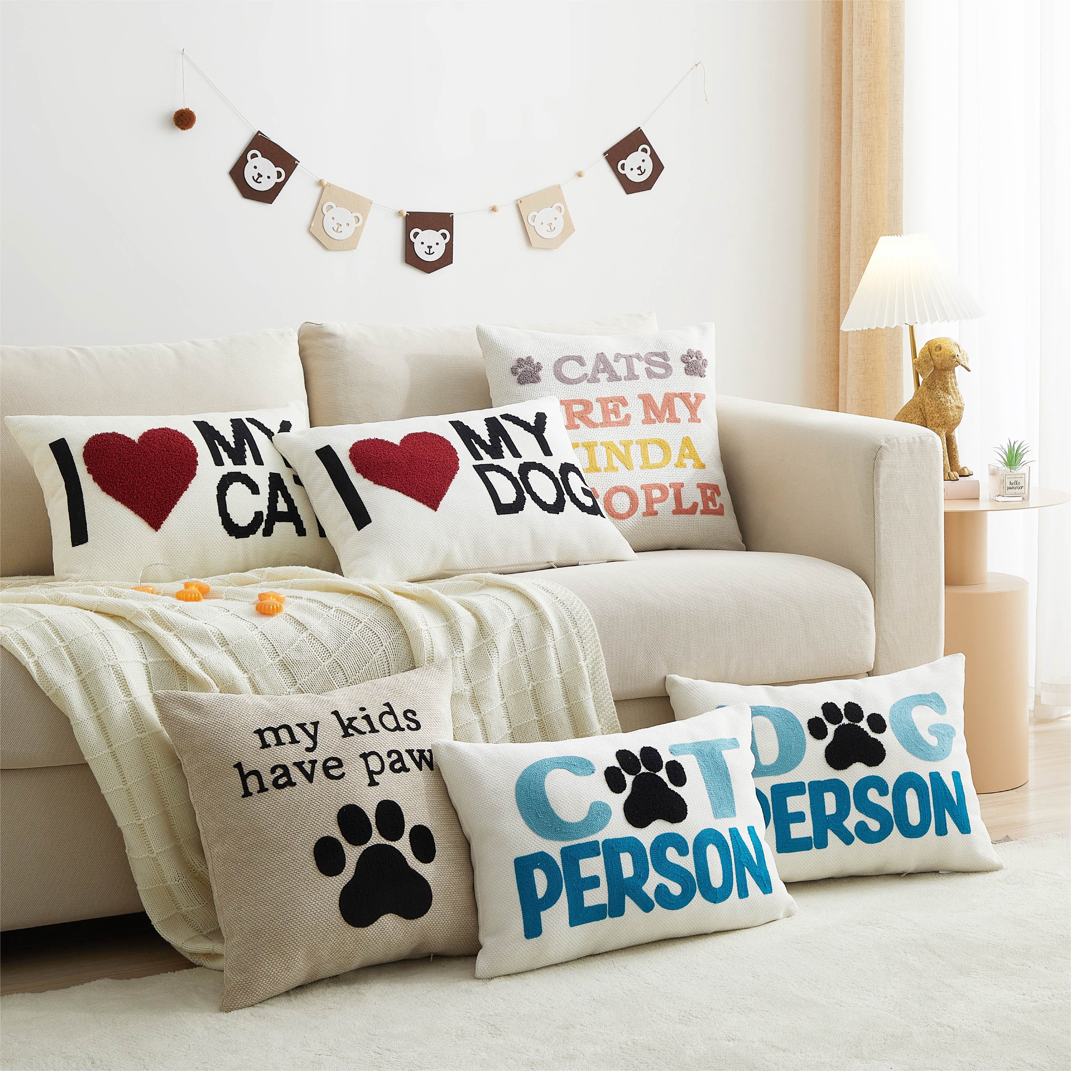 Mainstays 14"x20" Cat Person Decorative Throw Pillow Cover
