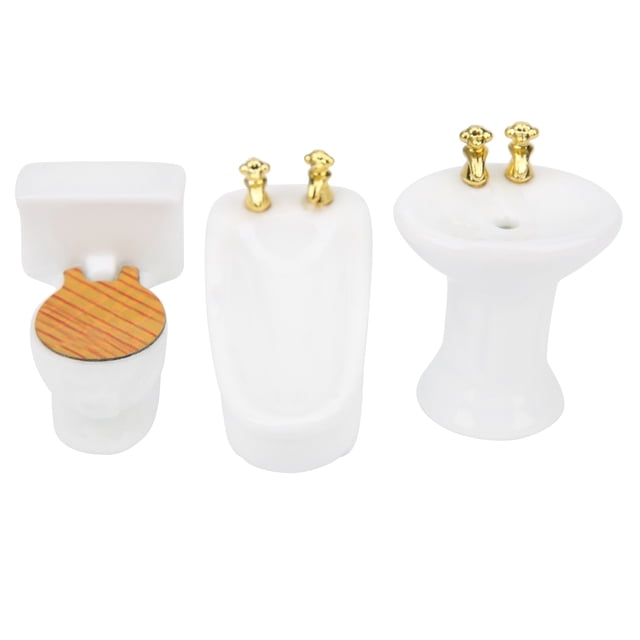 1/24 Dollhouse Bathtub, Exquisite Design Concise Structure Excellent Workmanship Dollhouse Bathroom Set, For Kids Children White,Four Leaf Clover,Rose