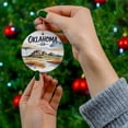 thumbnail image 5 of Ceramic Ornament - Oklahoma, USA Travel Souvenir - Personalized Christmas Decoration, Custom Holiday Christmas Ornament Gift for Couples, Family, Friends, Vacation Keepsake 197or36, 5 of 5