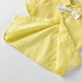 thumbnail image 5 of Sibling Matching Girl Gingham Dress Family Wedding Kids Sleeveless Bow Dress Matching Boy Suspender Shorts Outfit Sets, 5 of 7