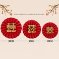 thumbnail image 5 of Party Hanging Paper Fans Set, Red Round Pattern Chinese Characters Paper Garlands Add Atmospheres Home Decoration for Wedding Birthday Events Accessories, Set of 6, 5 of 8