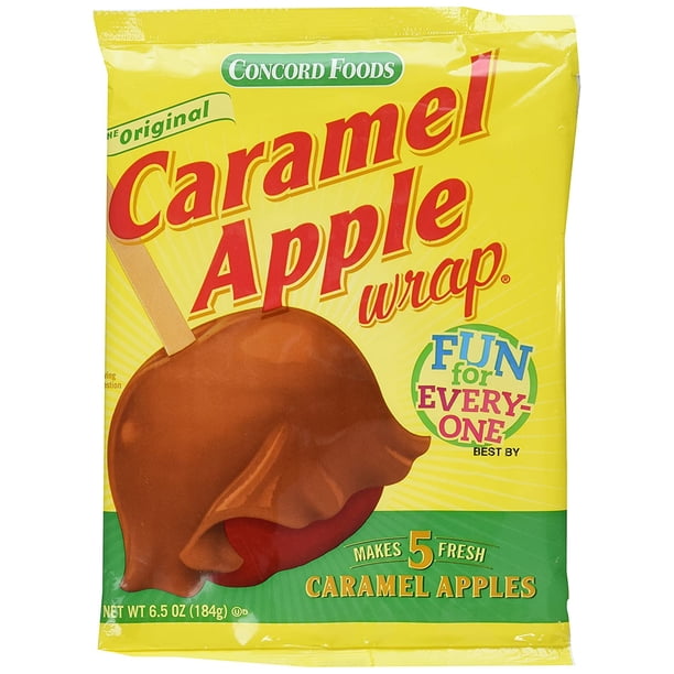 Concord Caramel Apple Wrap 6 05 Oz Package Value 3 Pack Makes 15 Fresh Caramel Apples Walmart Com