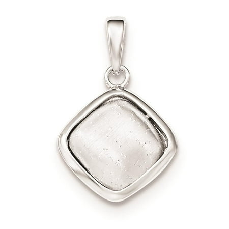 925 Sterling Silver Polished & Satin Finish Fancy Charm Pendant