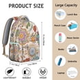 thumbnail image 6 of Macrame Detail Boho Backpack - Spacious 17" Laptop Bag with Vintage Ethnic Print | Heavy Duty College Backpack for Women, Water-Resistant School Supply Organizer for Dorm & Campus Commute, 6 of 6