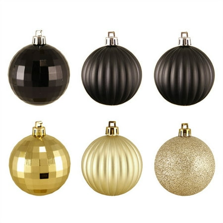 Northlight Seasonal 31754386 Black & Gold -Finish Shatterproof Northlight Seasonal 31754386 Black & Gold -Finish Shatterproof Christmas Ball Ornaments - Northlight Seasonal 31754386 Black & Gold -Finish Shatterproof